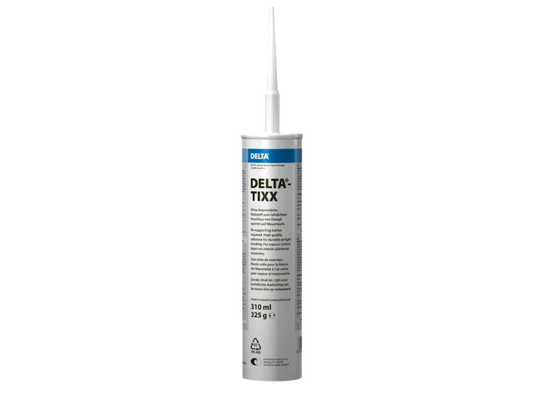 Delta-Tixx Elastische Lijm 310ml: Sterke elastische lijm van 310ml, geschikt voor diverse bouwtoepassingen.