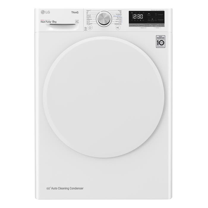 LG - Heat pump dryer 8kg A++ WiFi EcoHybrid AutoClean AntiCrease 