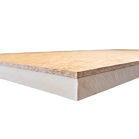 PIR+OSB 1200x600x20mm+9mm Rd:0,91 (=0,72m²): PIR isolatieplaat met OSB plaat van 1200x600x20mm en 9mm, Rd-waarde van 0,91, dekking van 0,72 m².