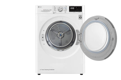 LG - Warmtepompdroger 8kg A+++ WiFi EcoHybrid AutoClean AntiKreuk GlassDoor