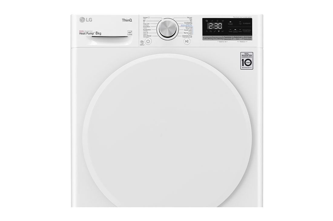 LG - Heat pump dryer 8kg A++ WiFi EcoHybrid AutoClean AntiCrease 