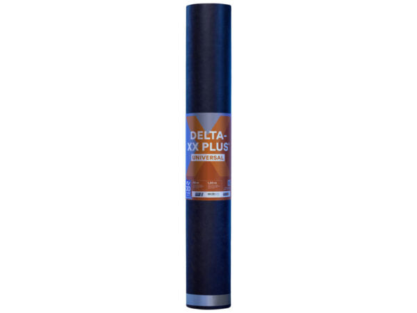 Delta-XX Plus Strong 3-laags Spinvlies Damp-open Folie 1.5x50m1: Robuuste 3-laags spinvlies damp-open folie met een oppervlakte van 75m², voor duurzame vochtbeheersing.