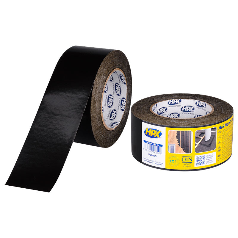 HPX Airtight UV bestendige PE tape 60mm x 25m: HPX Airtight UV PE Tape, 60mm x 25m, is uw oplossing voor buitengebruik, bestand tegen UV-straling en weersinvloeden voor duurzame reparaties en afdichting.