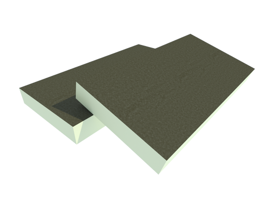 UTHERM Roof PIR Bitumen 1200x600x100mm Rd:3.70 5pl/pak (=3,60 m²): UTHERM Roof PIR Bitumen isolatieplaat met afmetingen 1200x600x100mm, Rd-waarde van 3,70, 5 platen per pak, geschikt voor een oppervlakte van 3,60 m².