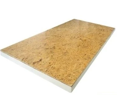 PIR + OSB 2440x600x60+18mm T&G Rd:2,72 (=1,46 m²): PIR + OSB plaat met afmetingen 2440x600x60+18mm T&G, Rd-waarde van 2,72, dekking van 1,46 m².